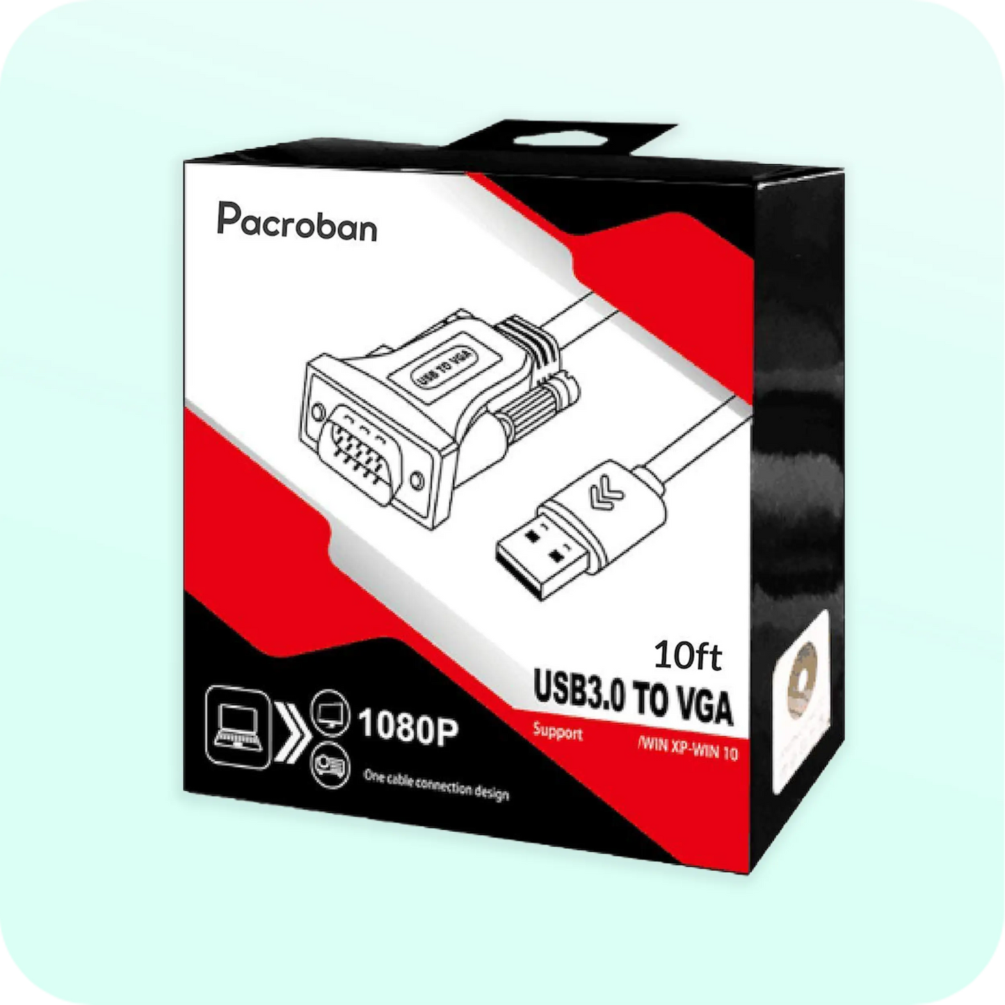 Pacroban USB 3.0 to VGA Adapter Cable