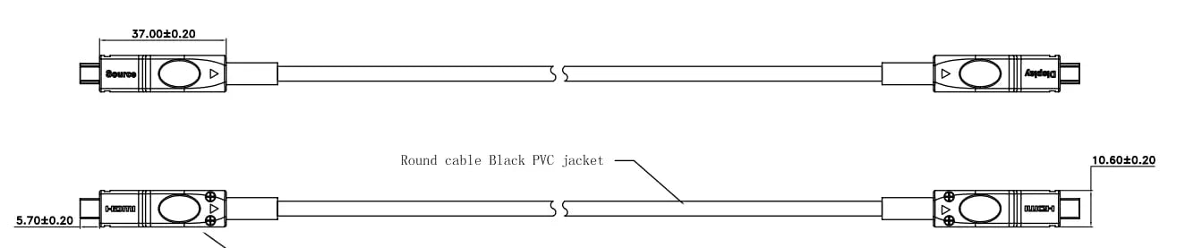 Long 4K Fiber Optic HDMI Cable with Detachable Connectors