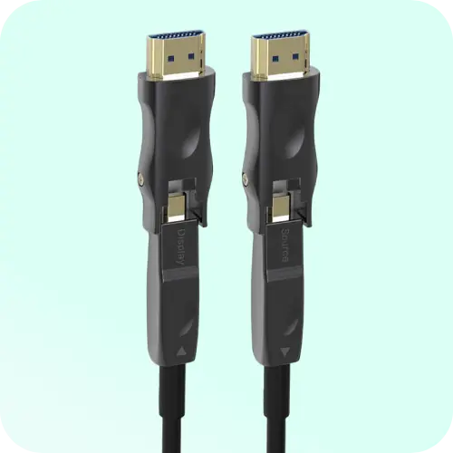 Long 4K Fiber Optic HDMI Cable with Detachable Connectors