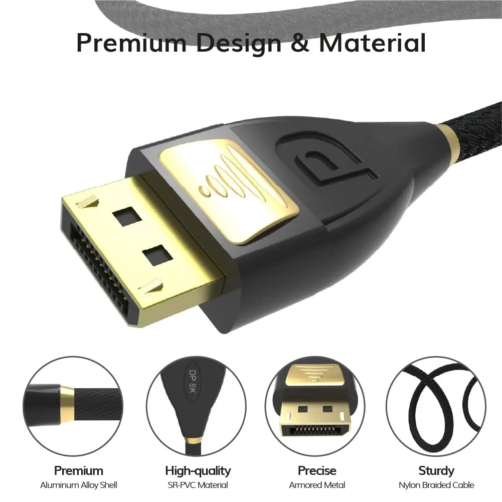 Pacroban 8K DisplayPort to DisplayPort 1.4 Cable