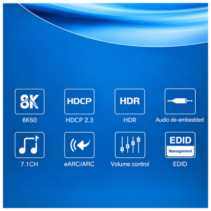 HDMI 2.1 Audio Extractor with eARC/ARC – 8K 60Hz, 4K 120Hz, Dolby Atmos, EDID Control