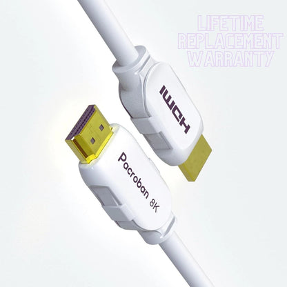 Pacroban 8K HDMI 2.1 Cable White – Bulk Pack (6ft / 10ft / 30ft) | 48Gbps, eARC, VRR, Dolby Atmos | Wholesale & Bulk Buying