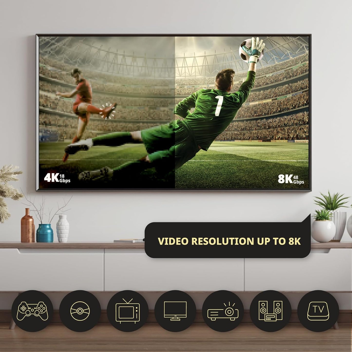 Pacroban 8K HDMI 2.1 Cable Trio 3-Pack (3 Color) – Bulk Cartons (3ft, 6ft, 10ft) | 48Gbps, 4K@120Hz, Dynamic HDR, Gold-Plated | Wholesale & Bulk Orders