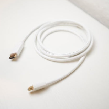 DisplayPort to HDMI Cable 4K 60Hz White Cord, CL3 Rated In-wall Safe