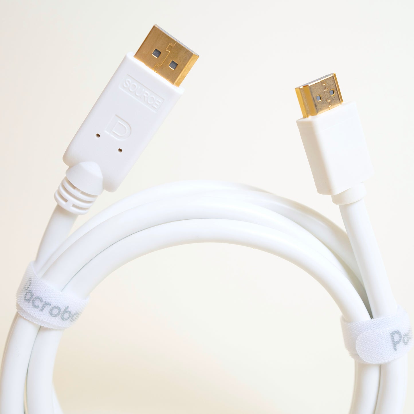 DisplayPort to HDMI Cable 4K 60Hz White Cord, CL3 Rated In-wall Safe