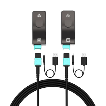 Gigabit Ethernet Cable over MPO Fiber – 1Gbps Full Speed | Up to 300m (984ft) | 1000Base-T Detachable TX/RX