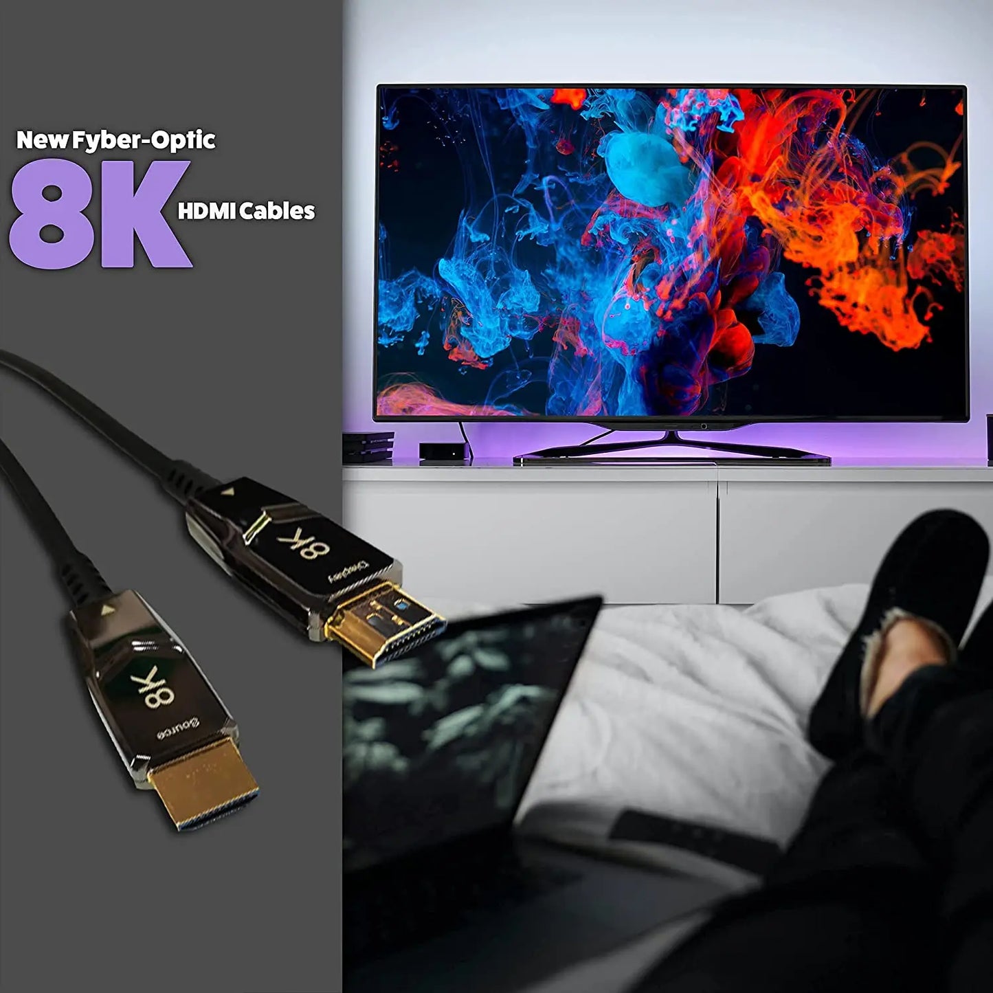 Long8K Fiber Optic Active 8K Ultra High Speed HDMI 2.1 Cable