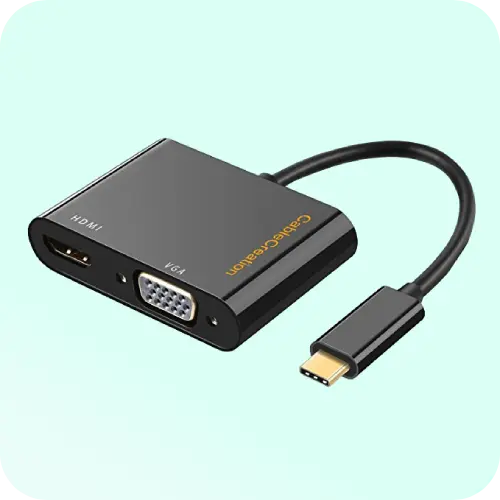 USB C to HDMI and VGA Adapter (Thunderbolt 3)