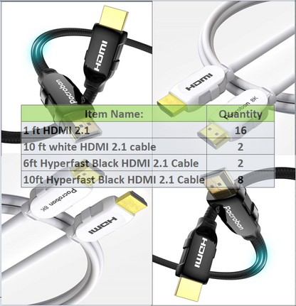 Multiple Open Box (Slim HDMI, HDMI 2.1 Cable) Cables Box
